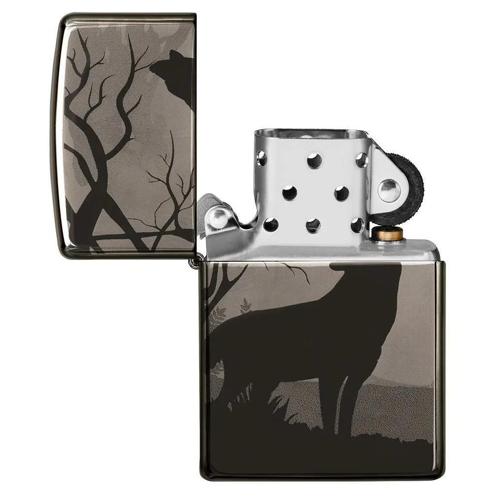 49188 Zippo upaljač Wolves Design Black Ice slika 2