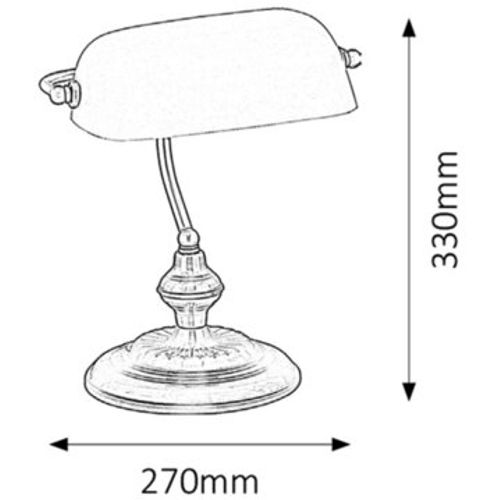 Rabalux Bank stona lampa, E27 60W, bronza slika 2