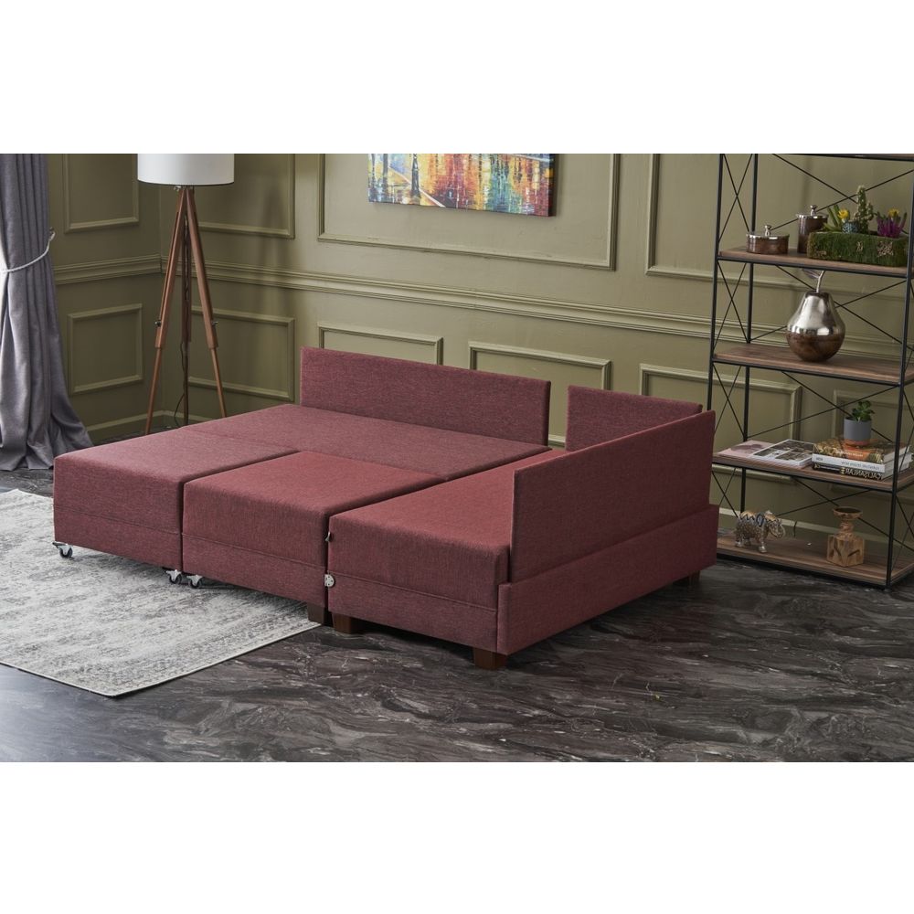 Fly Ugaona Sofa Krevet Desna - Grimizno Crvena slika 3