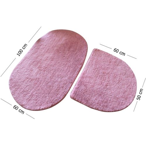 Colourful Cotton Kupaonski tepih u setu (2 komada), Colors of Oval - Pink slika 3
