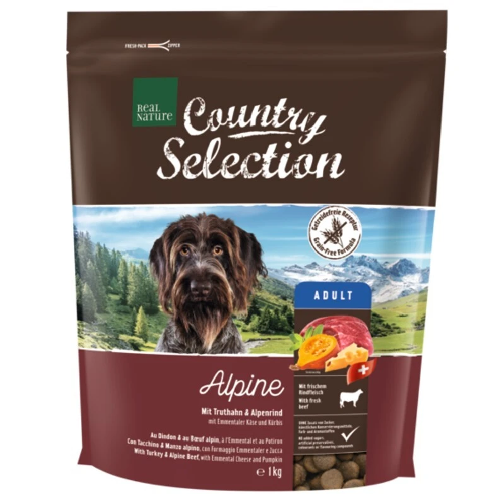 Real Nature Country Alpine Adult puretina, govedina, sir, bundeva 1 kg slika 1