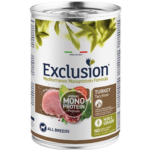 Exclusion Mediterraneo Monoprotein Adult Ćuretina konzerva 400g slika 1