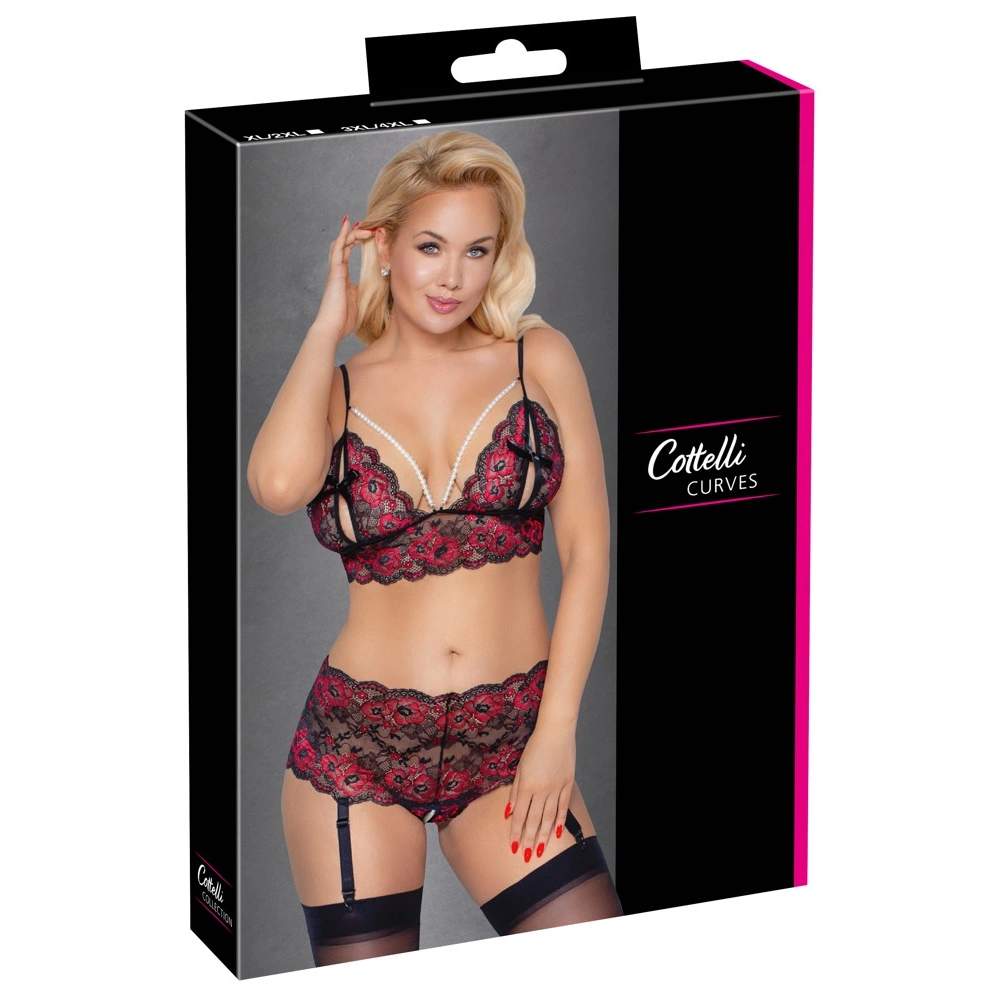 Cottelli CURVES Komplet grudnjaka Pearl 3XL/4XL slika 1