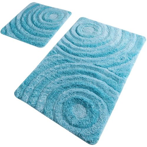 Wave - Turquoise Turquoise Acrylic Bathmat Set (2 Pieces) slika 2