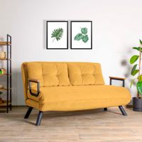 Dvosjed 'Sando 2-Seater' u Boji Senfa - Sofa koja se Pretvara u Krevet