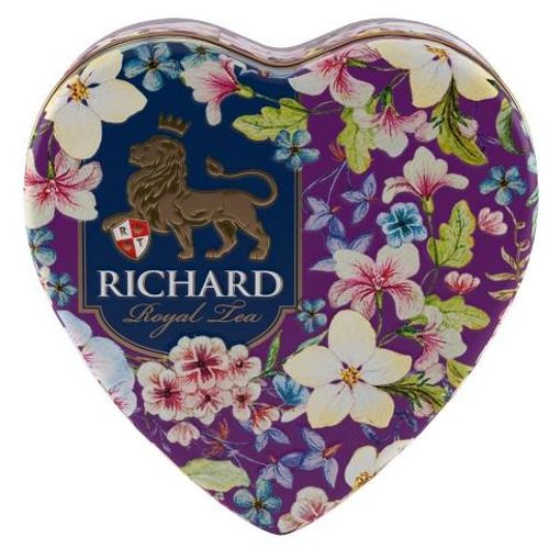 Richard Royal Heart - Crni čaj sa sa korom narandže, aromom bergamota i laticama ruže, 30g rinfuz, VIOLET metalna kutija 1100945 slika 1