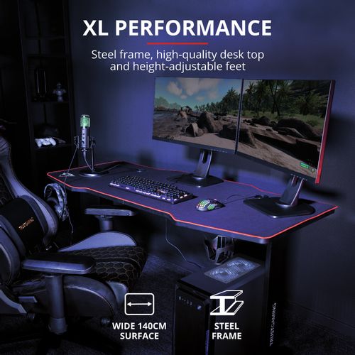 Trust GXT 1175 Imperius XL sto XL gaming sto sa podlogom za miš na cijeloj površini slika 2