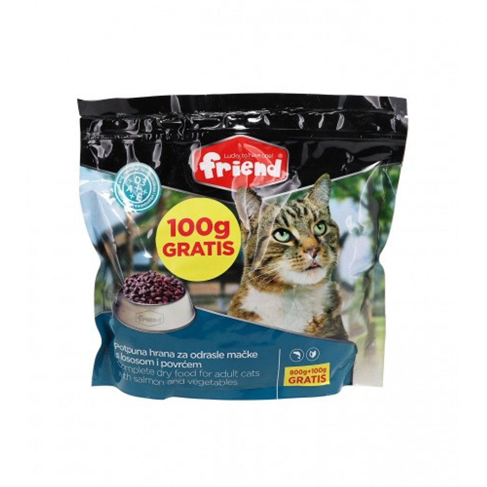Friend suha hrana za mačke Losos 800+100g slika 1