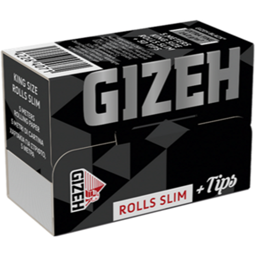 Gizeh papirići za motanje u roli Slim Extra Fine 5m black + 50 filtera/20 kom slika 1